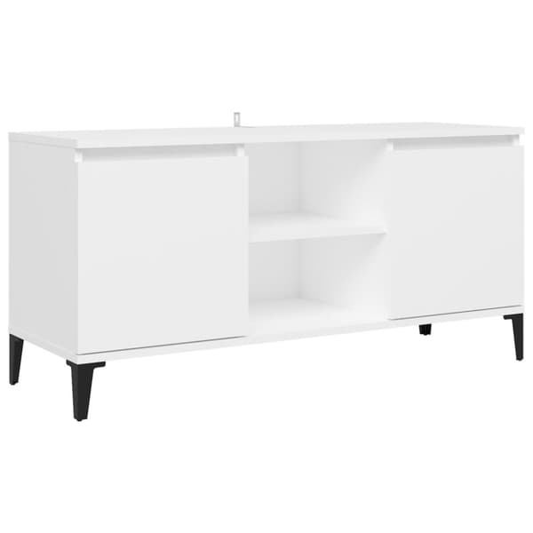 TV-bänkar - Living TV-bänk med metallben vit 103,5x35x50 cm