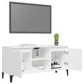 Miniatyrbild 5 av 10: TV-bänkar - Living TV-bänk med metallben vit 103,5x35x50 cm