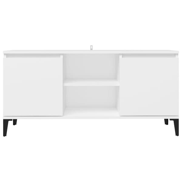 TV-bänkar - Living TV-bänk med metallben vit 103,5x35x50 cm