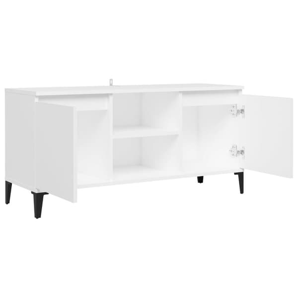TV-bänkar - Living TV-bänk med metallben vit 103,5x35x50 cm