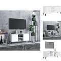 Miniatyrbild 1 av 10: TV-bänkar - Living TV-bänk med metallben vit 103,5x35x50 cm