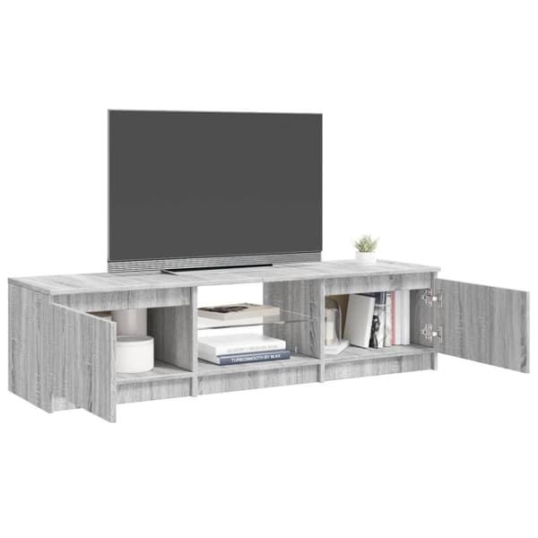 TV-tasot - Living TV-taso LED-valoilla harmaa Sonoma 140x40x35,5 cm