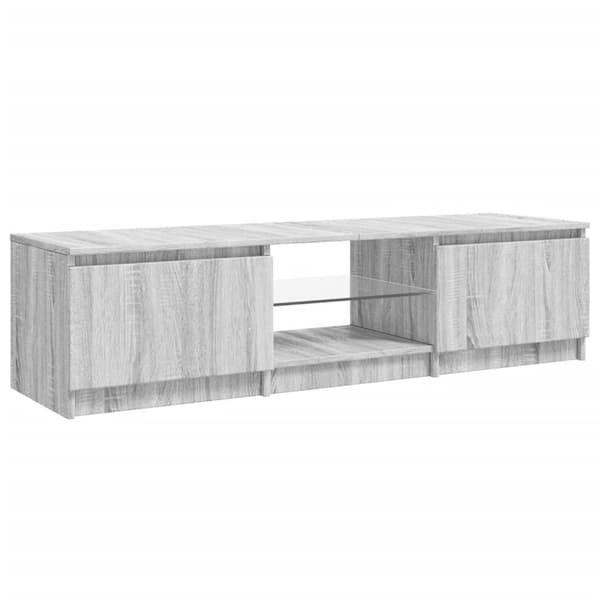 TV-tasot - Living TV-taso LED-valoilla harmaa Sonoma 140x40x35,5 cm