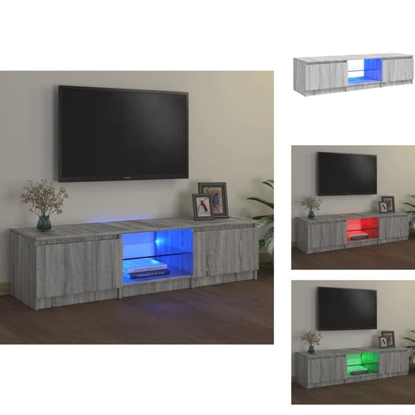 TV-tasot - Living TV-taso LED-valoilla harmaa Sonoma 140x40x35,5 cm