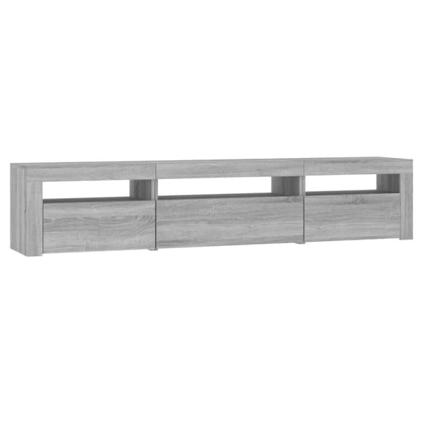 TV-bänkar - Living TV-bänk med LED-belysning grå sonoma 195x35x40 cm