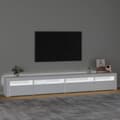 Miniatyrbild 4 av 11: TV-bänkar - Living Tv-bänk med LED-belysning vit 270x35x40 cm