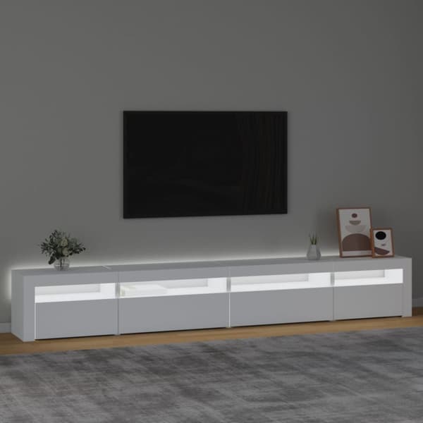 TV-bänkar - Living Tv-bänk med LED-belysning vit 270x35x40 cm