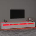 Miniatyrbild 6 av 11: TV-bänkar - Living Tv-bänk med LED-belysning vit 270x35x40 cm
