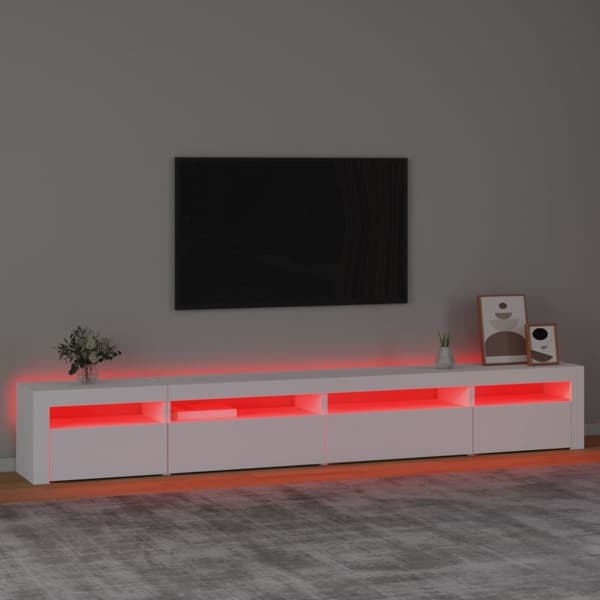 TV-bänkar - Living Tv-bänk med LED-belysning vit 270x35x40 cm