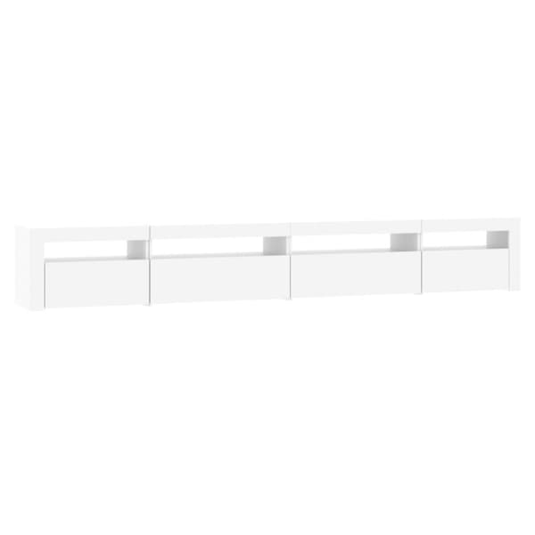 TV-bänkar - Living Tv-bänk med LED-belysning vit 270x35x40 cm