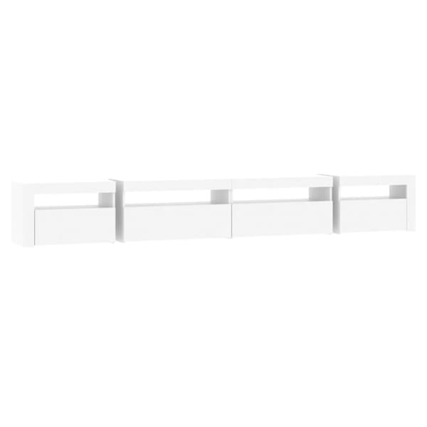 TV-bänkar - Living Tv-bänk med LED-belysning vit 270x35x40 cm