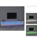 Miniatyrbild 1 av 11: TV-bänkar - Living Tv-bänk med LED-belysning vit 270x35x40 cm