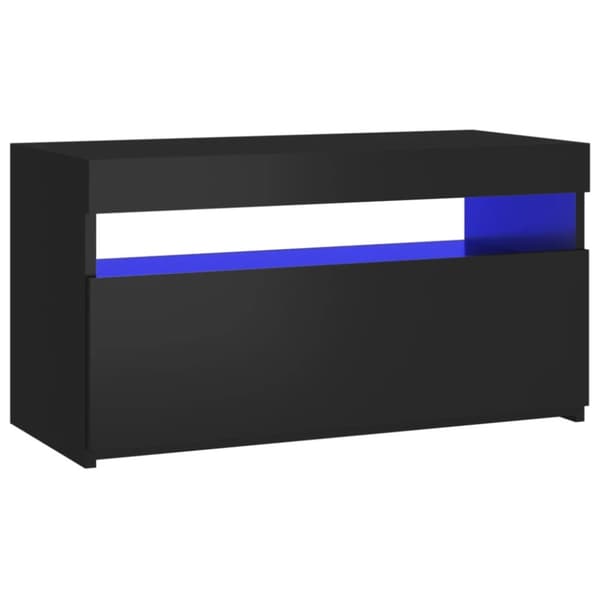 TV-møbler - Living tv-bord med LED-lys 75x35x40 cm sort