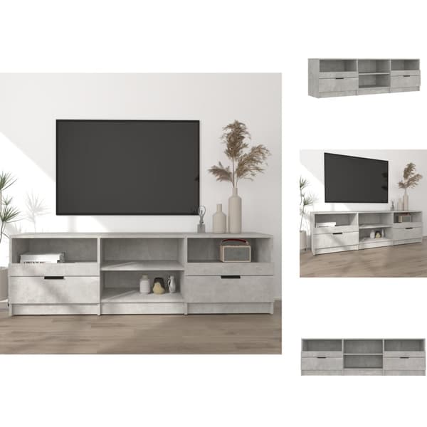 TV-bänkar - Living Tv-bänk betonggrå 150x33,5x45 cm konstruerat trä