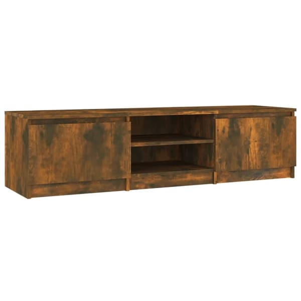 TV-møbler - Living tv-bord 140x40x35,5 cm konstrueret træ røget egetræsfinish