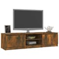 Miniatyrbillede 7 af 8: TV-møbler - Living tv-bord 140x40x35,5 cm konstrueret træ røget egetræsfinish
