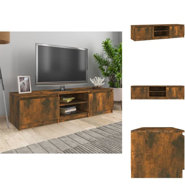 TV-møbler - Living tv-bord 140x40x35,5 cm konstrueret træ røget egetræsfinish