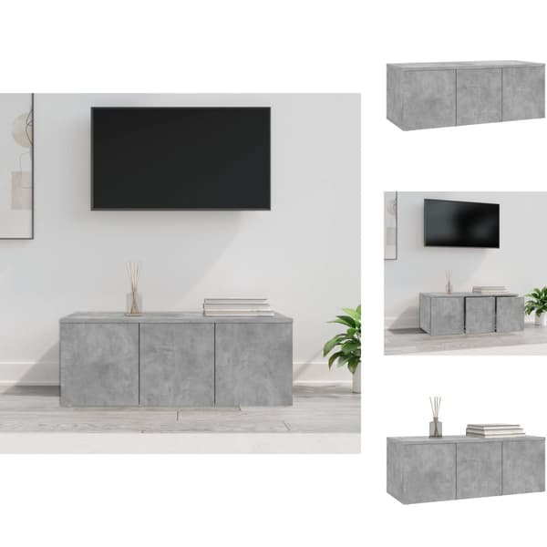 TV-tasot - Living TV-taso betoninharmaa 80x34x30 cm tekninen puu