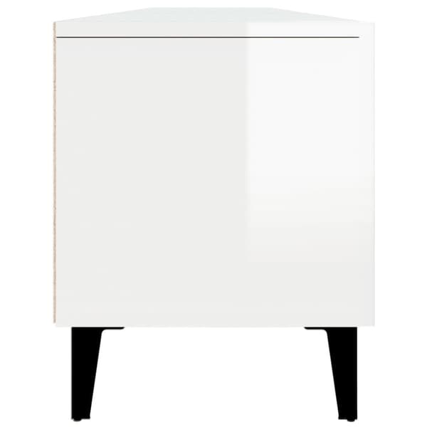 TV-møbler - Living tv-bord 180x31,5x40 cm konstrueret træ hvid højglans