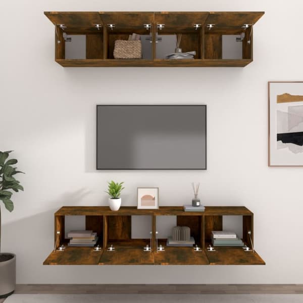 TV-tasot - Living TV-kaapit 4 kpl savutammi 80x30x30 cm tekninen puu
