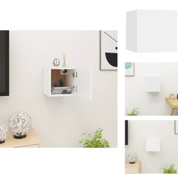 TV-bänkar - Living Väggmonterad tv-bänk vit 30,5x30x30 cm