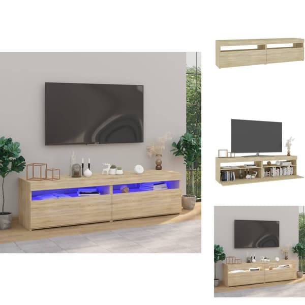 TV-tasot - Living TV-tasot 2 kpl LED-valoilla Sonoma-tammi 75x35x40 cm