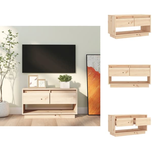 TV-bänkar - Living Tv-bänk 74x34x40 cm massiv furu