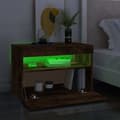 Miniatyrbillede 5 af 11: TV-møbler - Living tv-bord med LED-lys 60x35x40 cm røget eg