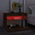 Miniatyrbillede 6 af 11: TV-møbler - Living tv-bord med LED-lys 60x35x40 cm røget eg