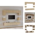 Miniatyrbild 1 av 11: TV-bänkar - Living Tv-skåp 8 delar sonoma-ek konstruerat trä