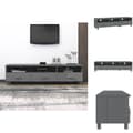 Miniatyrbild 1 av 10: TV-bänkar - Living Tv-bänk HAMAR mörkgrå 158x40x40 cm massiv furu