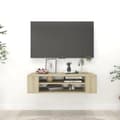Miniatyrbild 2 av 8: TV-bänkar - Living Väggmonterad tv-bänk sonoma-ek 100x30x26,5 cm konstruerat trä