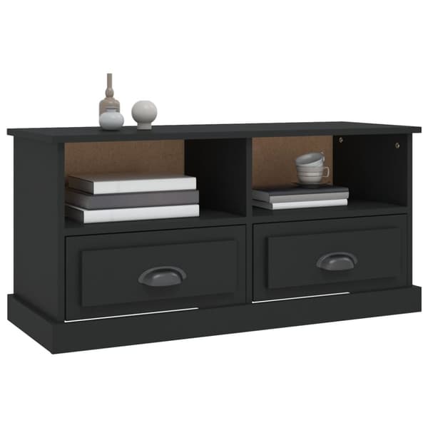 TV-møbler - Living tv-bord 93x35,5x45 cm konstrueret træ sort