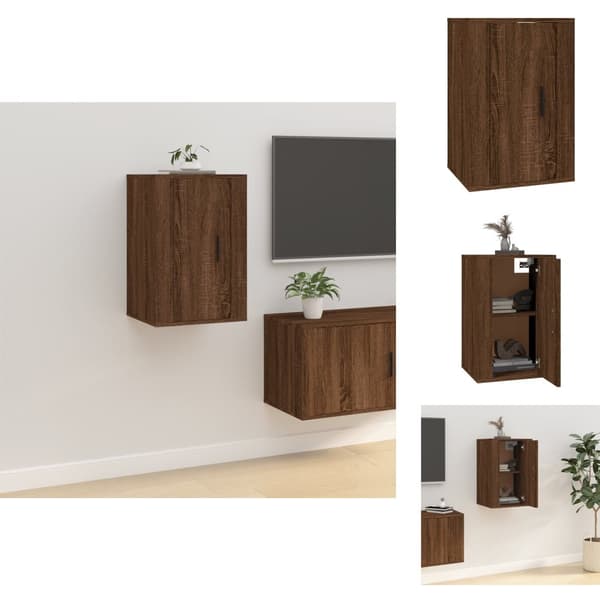 TV-møbler - Living vægmonteret tv-skab 40x34,5x60 cm egetræ brun