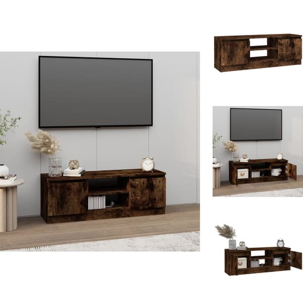 TV-bänkar - Living TV-bänk med dörr Rökfärgad ek 102x30x36 cm