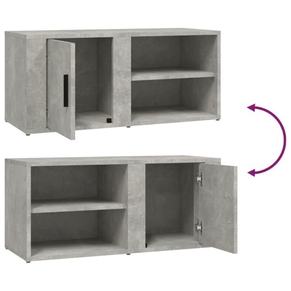 TV-bänkar - Living TV-skåp 2 st betonggrå 80x31,5x36 cm konstruerat trä