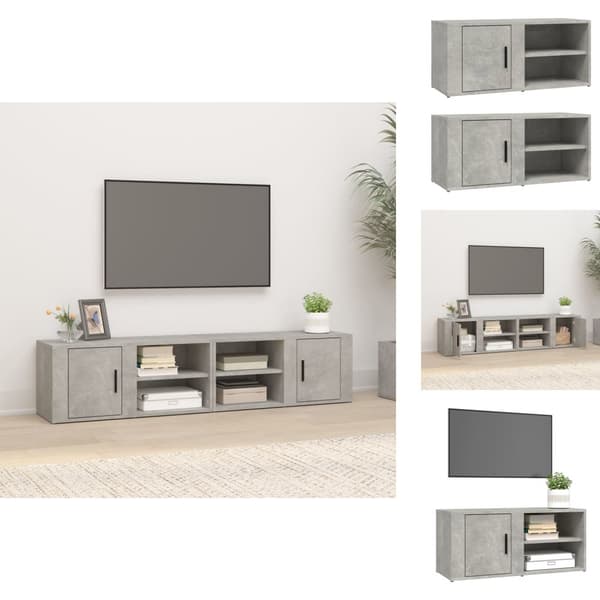 TV-bänkar - Living TV-skåp 2 st betonggrå 80x31,5x36 cm konstruerat trä