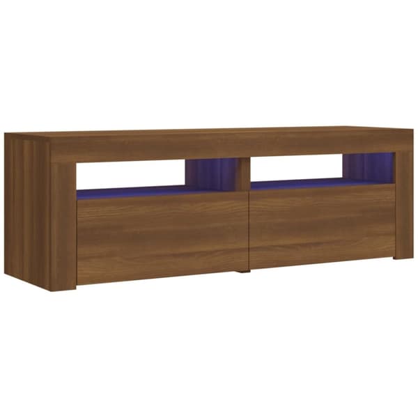 TV-tasot - Living TV-taso LED-valoilla ruskea tammi 120x35x40 cm