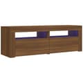 Pikkukuva 3 / 11: TV-tasot - Living TV-taso LED-valoilla ruskea tammi 120x35x40 cm