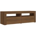 Pikkukuva 4 / 11: TV-tasot - Living TV-taso LED-valoilla ruskea tammi 120x35x40 cm