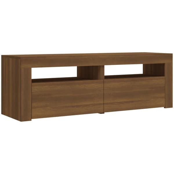 TV-tasot - Living TV-taso LED-valoilla ruskea tammi 120x35x40 cm