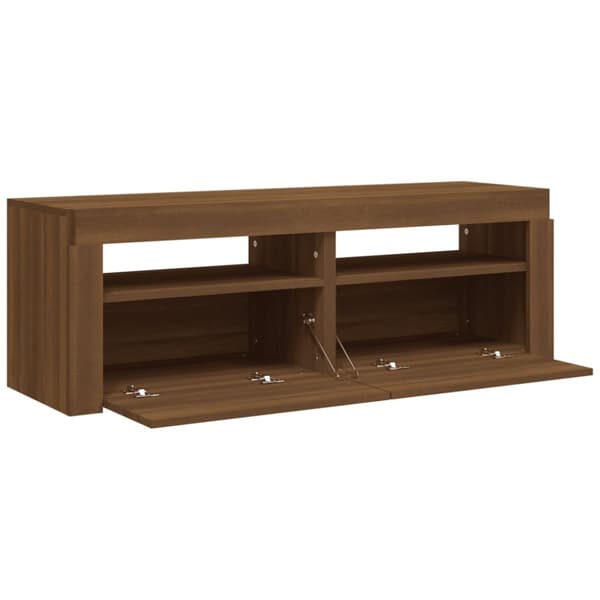TV-tasot - Living TV-taso LED-valoilla ruskea tammi 120x35x40 cm