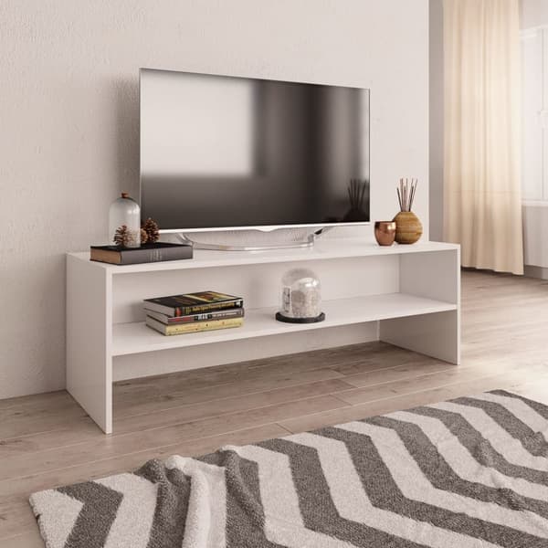 TV-møbler - Living tv-bord 120x40x40 cm konstrueret træ hvid