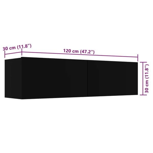 TV-møbler - Living tv-bord 120x30x30 cm konstrueret træ sort