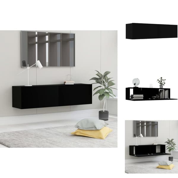 TV-møbler - Living tv-bord 120x30x30 cm konstrueret træ sort