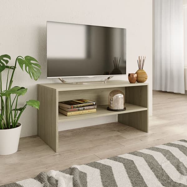 TV-møbler - Living tv-bord 80x40x40 cm konstrueret træ sonoma-eg