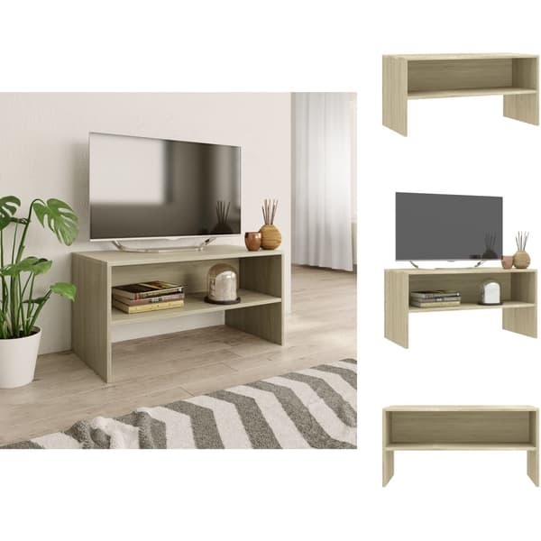 TV-møbler - Living tv-bord 80x40x40 cm konstrueret træ sonoma-eg