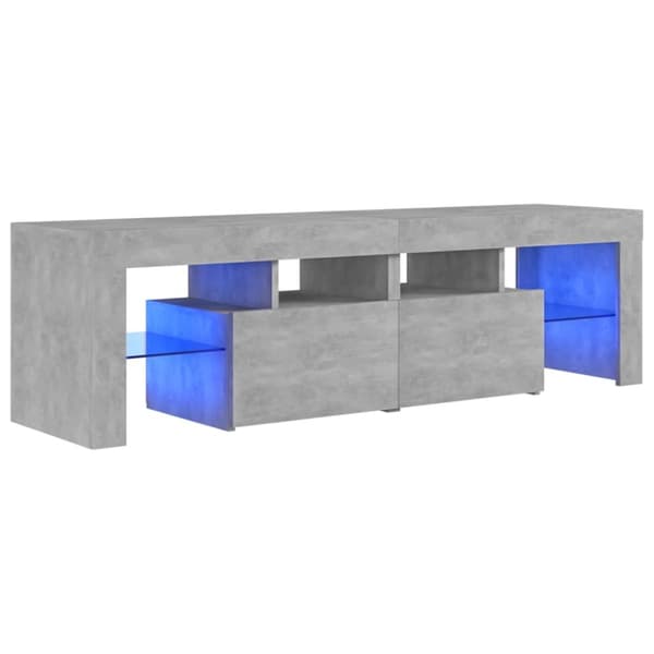 TV-møbler - Living tv-bord med LED-lys 140x36,5x40 cm betongrå