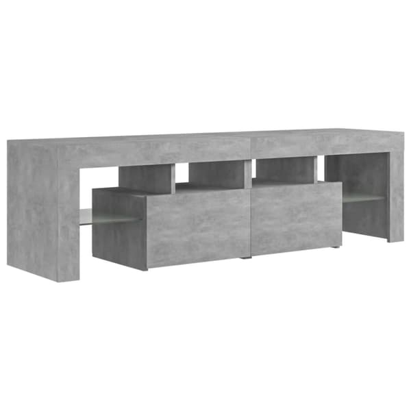 TV-møbler - Living tv-bord med LED-lys 140x36,5x40 cm betongrå