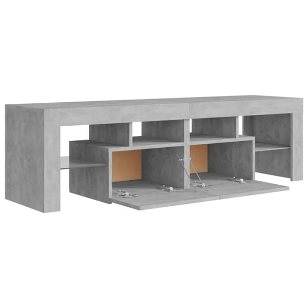 TV-møbler - Living tv-bord med LED-lys 140x36,5x40 cm betongrå
